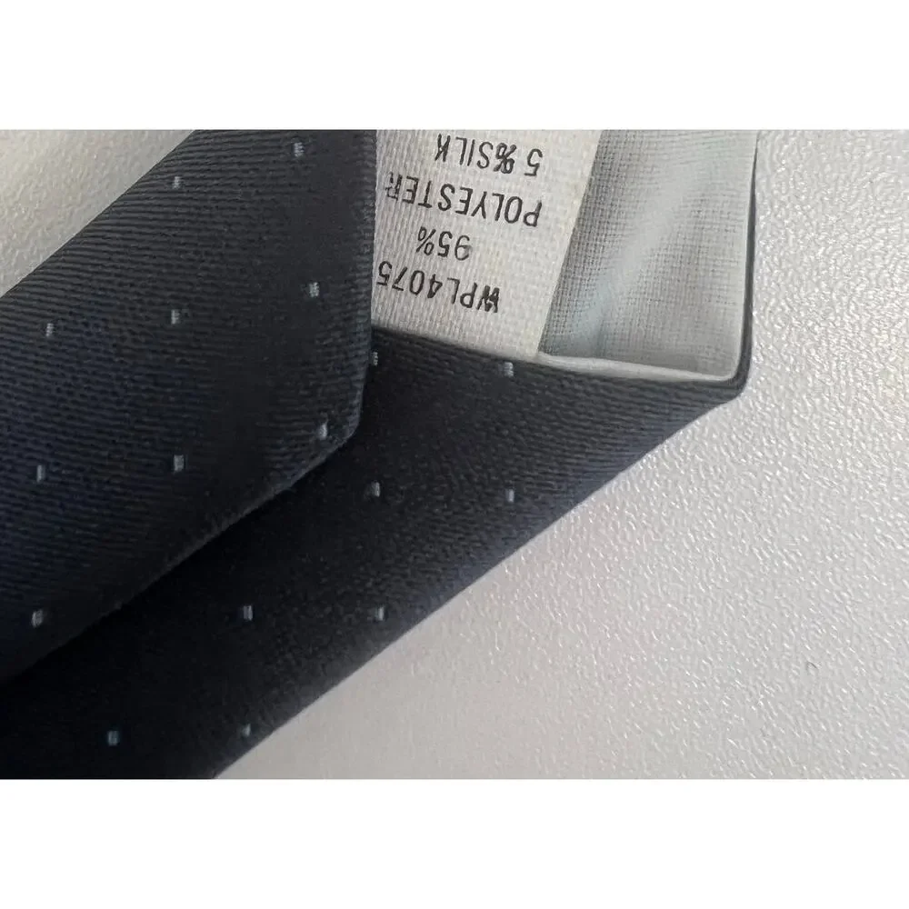 Oscar de la Renta Men’s Neck Tie Silver Blue Silk Blend